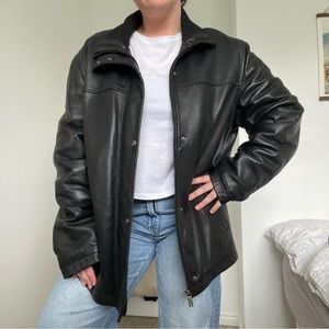 Classic Oversized Vintage Genuine Leather Bomber Jacket